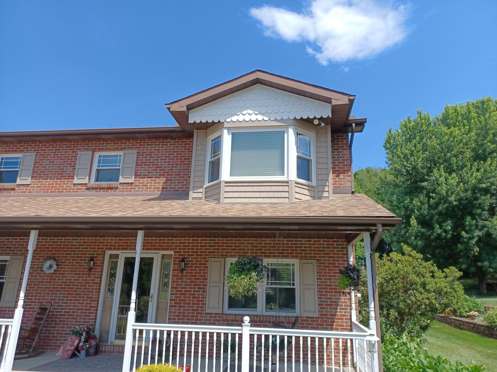 New replacement window in a brick home